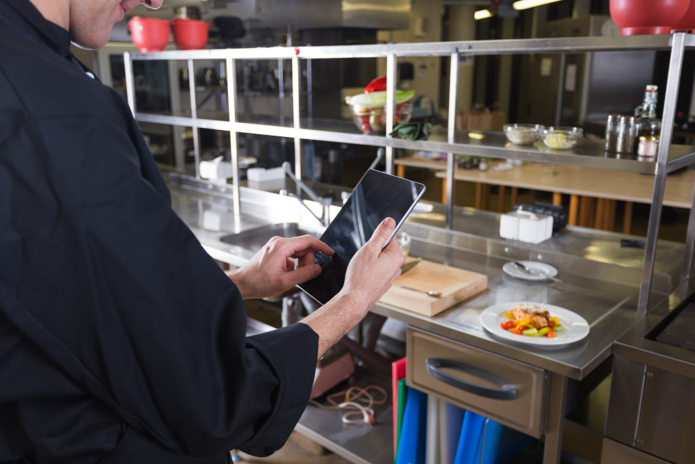 chef with a tablet