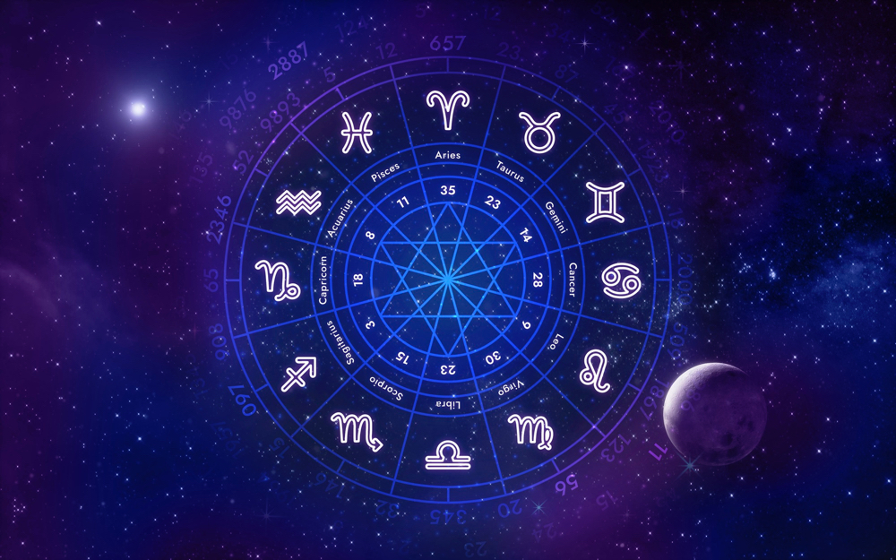numerology collage concept