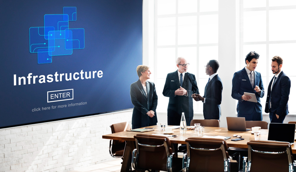 Contoh struktur organisasi perusahaan: Konsep Tautan Chip Konstruksi Infrastruktur